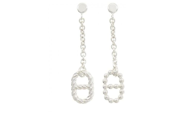 Hermès Pendientes de botón en plata 925 Hermes