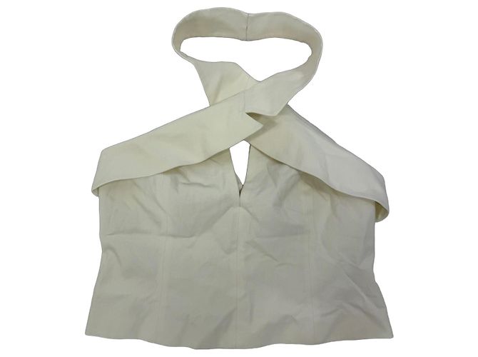 Cult Gaia Top blanco cuello halter