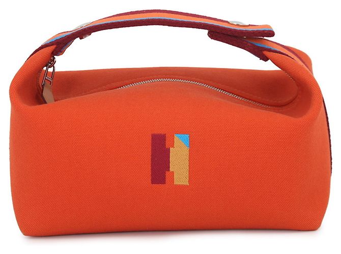 Hermès Pochette Kara Hermes em lona Feu Vermelho