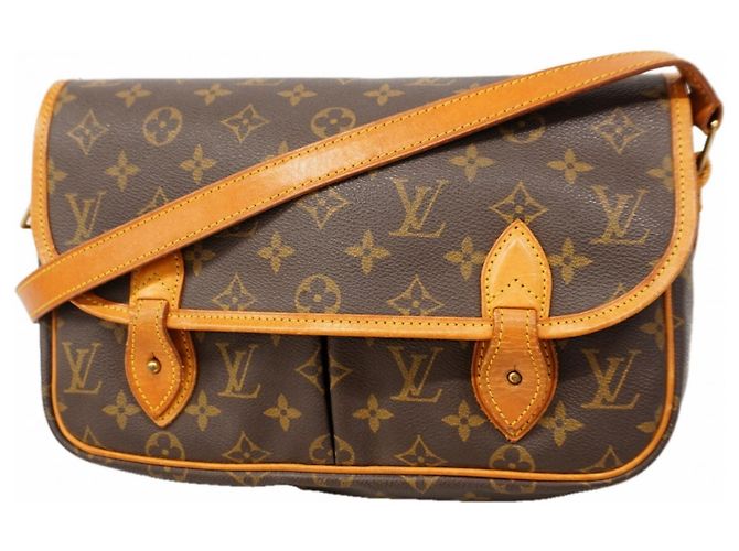 Louis Vuitton Monogram Gibeciere MM Schultertasche Braun