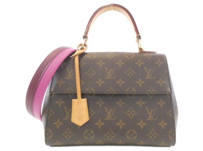 Bolsa Louis Vuitton Monogram Cluny BB Marrom Fuschia