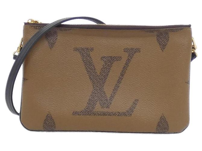 Borsa a tracolla Pochette Double Zip Monogram Giant Louis Vuitton Marrone