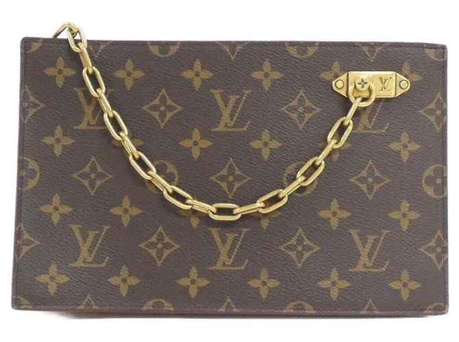 Louis Vuitton Monogram Chain Clutch M55646 Marron