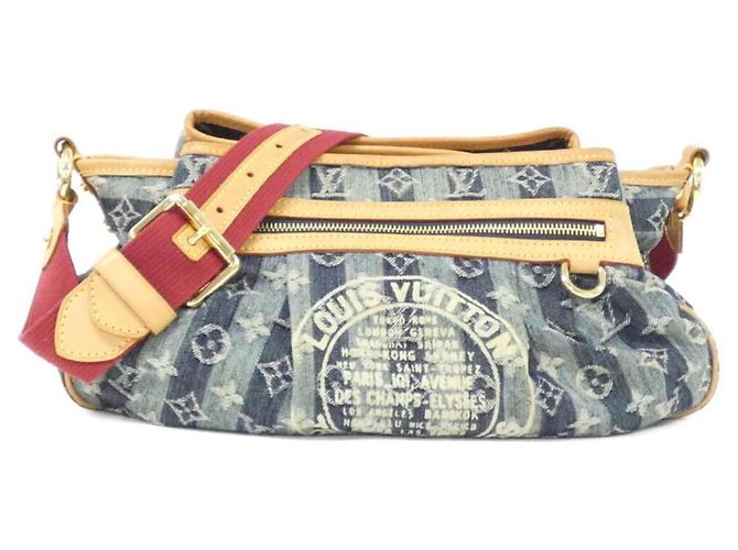 Borsa a tracolla Louis Vuitton Monogram Denim Blu