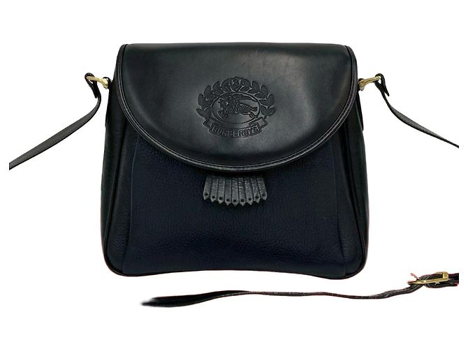 Borsa a tracolla in pelle Burberry Nero
