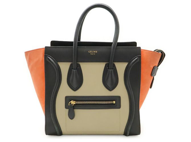 Céline Sac cabas en cuir Celine Luggage Micro Shopper Noir