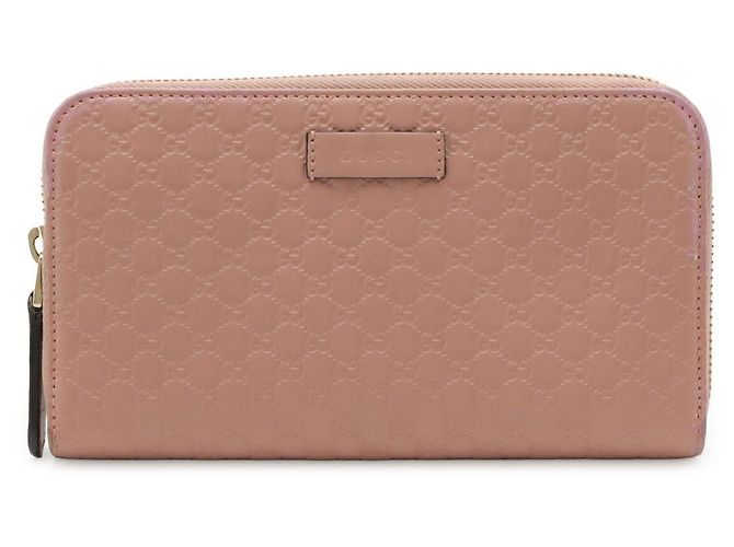 Cartera larga de cuero Microguccissima Gucci Rosa