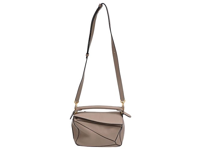 Bolsa Loewe Small Puzzle Edge em couro de bezerro bege