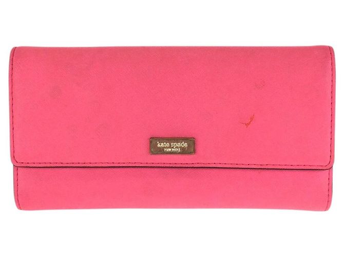 Cartera larga de cuero Kate Spade Rosa