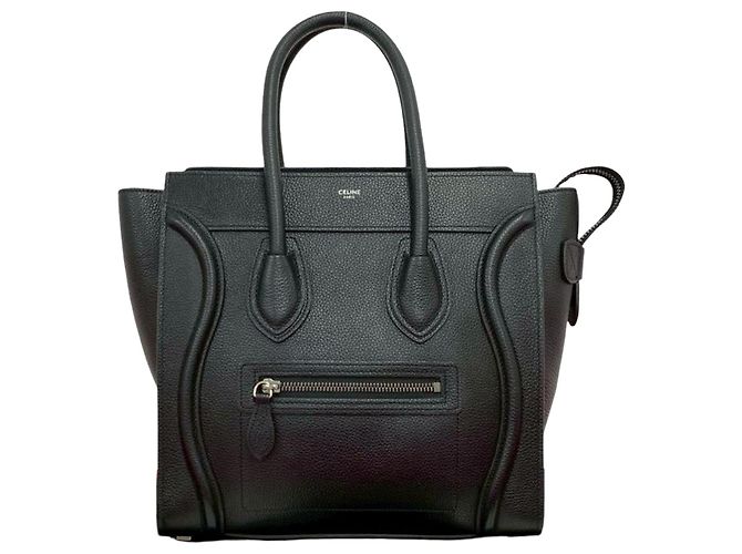 Céline Celine Luggage Micro Lederhandtasche Schwarz