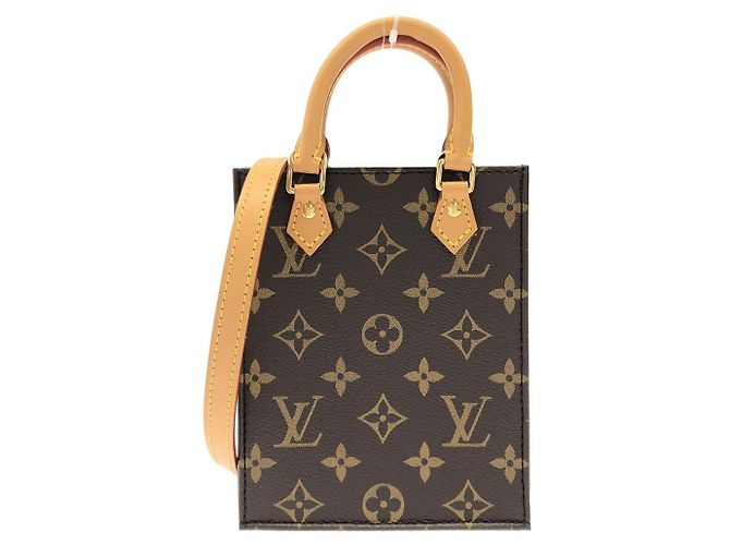 Bolsa de Ombro Louis Vuitton Petit Sac Plat Monogram Marrom