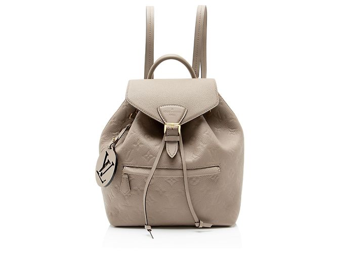 Louis Vuitton Monogram Empreinte Montsouris PM NM Backpack Brown Beige