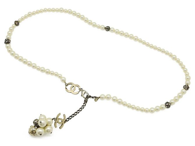 Chanel Coco Mark Perlen-Gürtel Golden Metallisch 