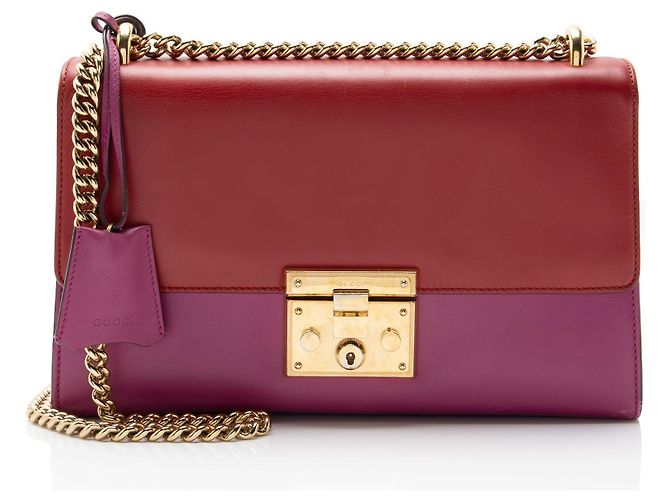 Borsa a Spalla Gucci Padlock in Pelle Misura Medium Rosa
