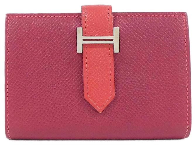 Hermès Hermes BearnMini Epsom Wallet Red