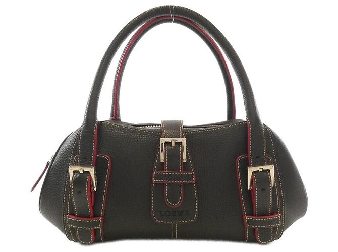 Bolsa de ombro em couro Loewe Senda Preto