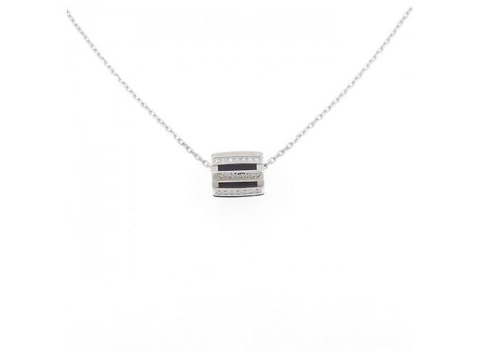 Chaumet Class One 750 Weißgold Diamant Halskette Silber Metallisch