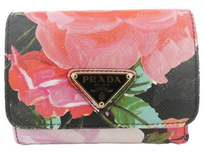 Carteira Prada Saffiano Bouquet Preto