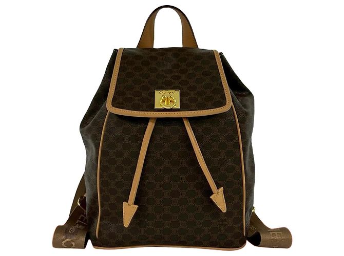 Céline CELINE Macadam Triomphe PVC Leather Backpack Brown