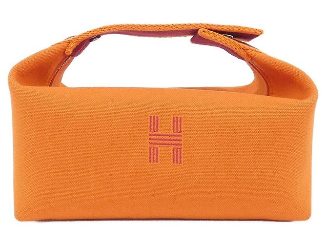 Hermès Pochette en toile Hermes Bride a Brac PM Orange