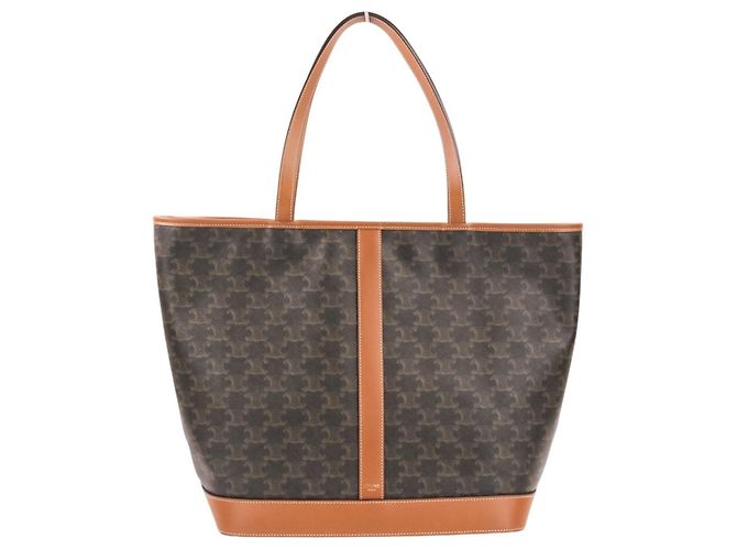 Céline Sac Cabas Triomphe Medium Celine Marron Noir