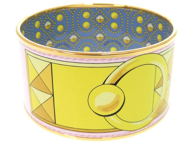 Hermès Hermes EMAGLE GM Collier de Chiens Bangle Pink Blue Yellow