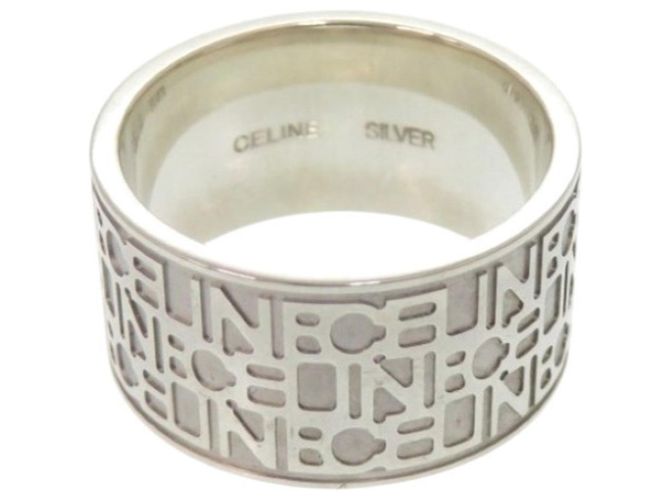 Céline Anel Band Logo em Prata 925 Celine