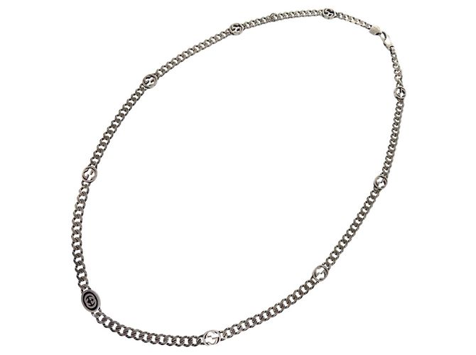 Collar Gucci Interlocking G 925 Plata