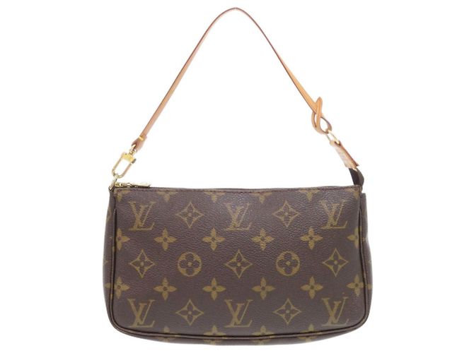 Louis Vuitton Pochette Accessoires Monogram Handtasche Braun Monogramm