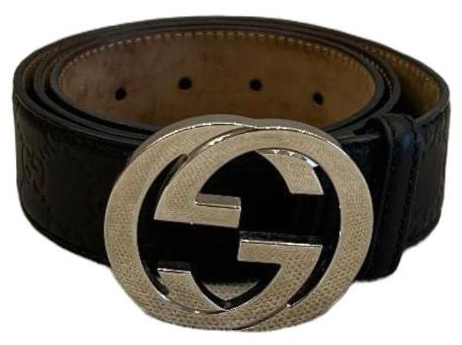 Gucci Interlocking G Ledergürtel Schwarz