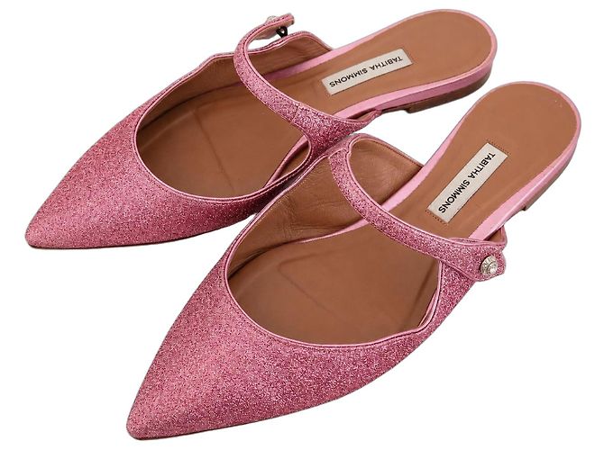 Mule a punta con glitter rosa Tabitha Simmons