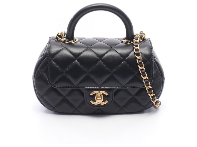 Bolsa de ombro 2-way com alça Chanel Matelassé Preto