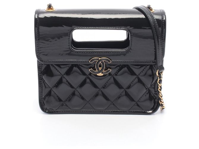 Sac Chanel Matelassé Top Handle Mini Flap Noir