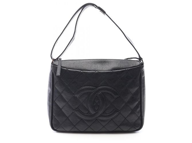 Chanel Wild Stitch Large Coco Mark Schultertasche Schwarz