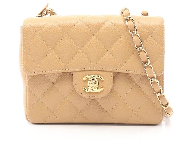 Bolsa de Ombro Chanel Mini Matelassé Bege