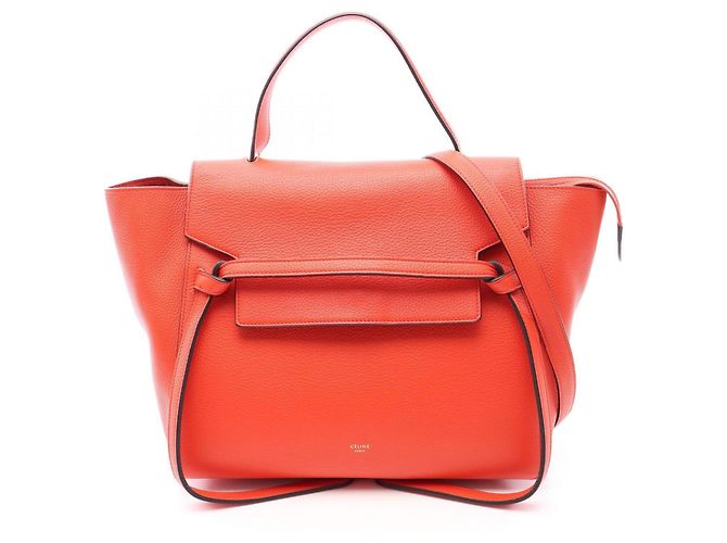 Bolsa Céline Belt Bag Mini Vermelha de Couro Vermelho
