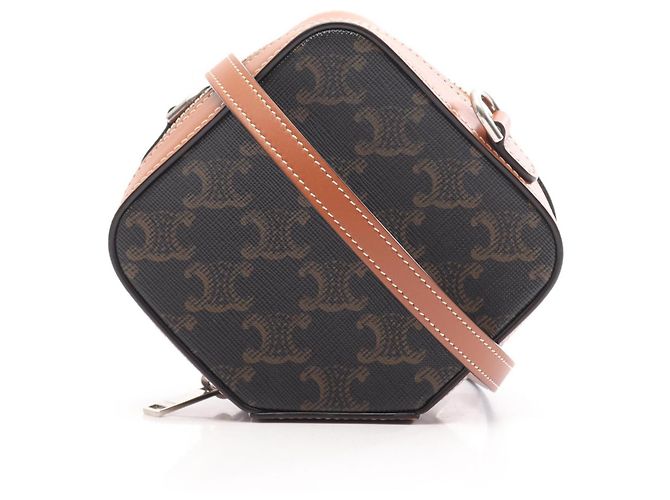 Céline Mini sac à l'épaule Celine Triomphe Marron Noir