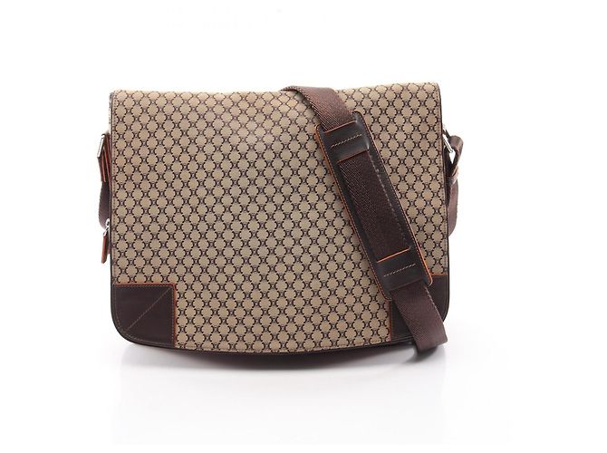 Céline Sac à épaule Celine Macadam Marron Beige