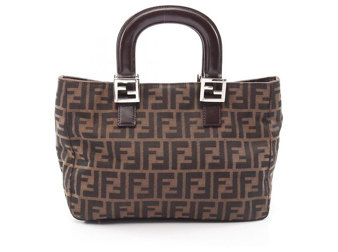 Bolsa Fendi Zucca marrom de couro e lona