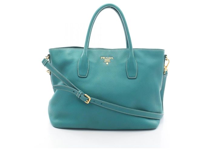 Prada 2-Way Tote Bag aus grünem Leder