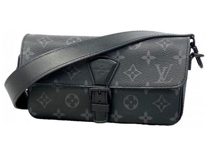 Borsa a tracolla Louis Vuitton Monogram Empreinte Montsouris Wearable Wallet Nero