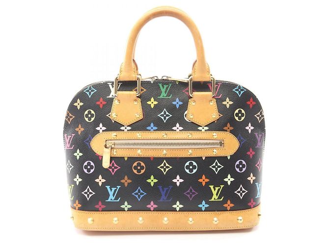 Louis Vuitton Alma Monogram Multicolor Noir Handtasche Schwarz Mehrfarben