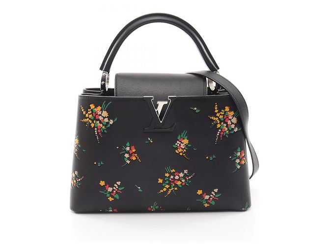 Borsa 2-Way Louis Vuitton Capucines PM Blossom Nero Multicolore
