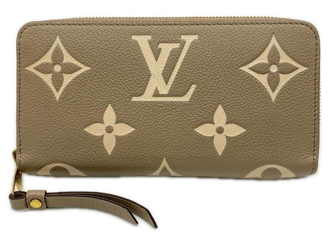 Louis Vuitton Monogram Empreinte Bicolor Zippy Wallet Beige