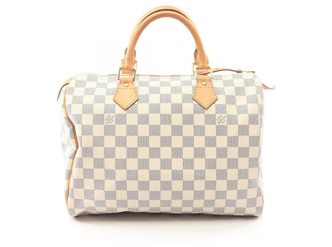 Louis Vuitton Speedy 30 Damier Azur Handtasche Weiß