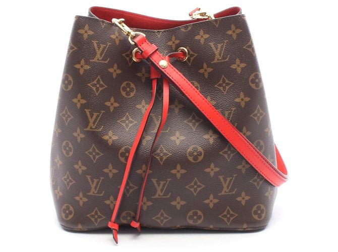 Néonoé Bolso Louis Vuitton NeoNoe Castaño Roja Monograma