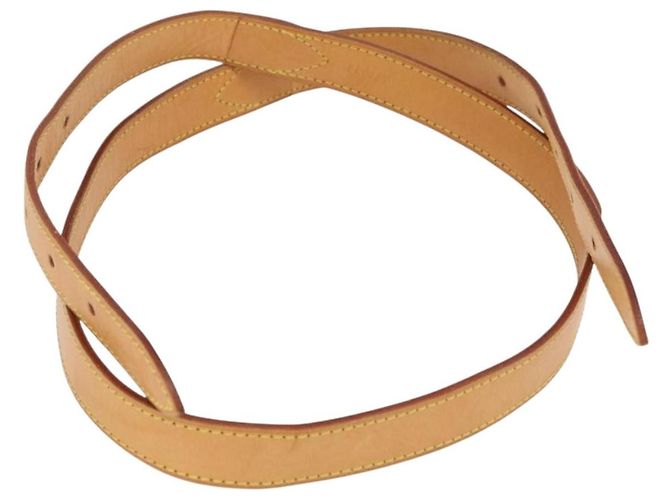 LOUIS VUITTON Buggy Shoulder Strap Leather 49.2"" Beige LV Auth mr2762