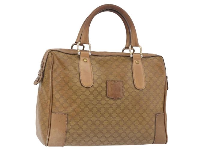 Céline CELINE Macadam Canvas Handtasche PVC Beige Gold Authentisch gh2177 Golden