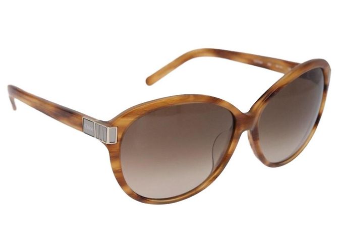 Chloé Gafas de sol Chloe de plástico Marrón Auth BA14435A Castaño