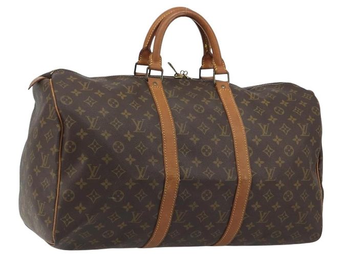 LOUIS VUITTON Monogram Keepall 50 Boston Bag M41426 LV Auth 191503 Monograma